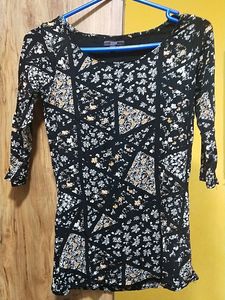 Black Printed Top