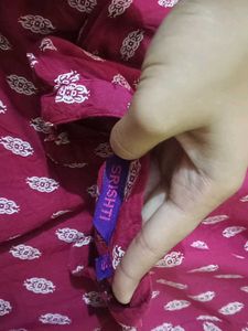 Maroon Printed Kurta