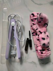 Mini Hair Straightener, Mascara & Hairband