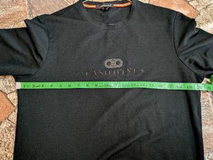 Stylish Black T-Shirt with Gold Emblem