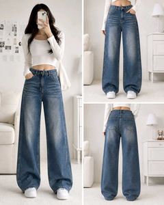Wide Leg Blue Denim Jeans