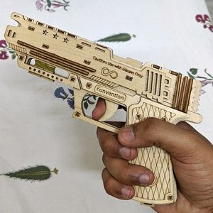 Hand Crafted Wooden Rubber Band Gun
