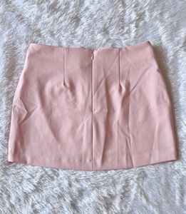 Outryt Baby Pink Belted Mini Skirt