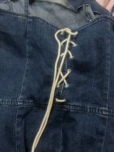 Denim Lace-Up Mini Dress