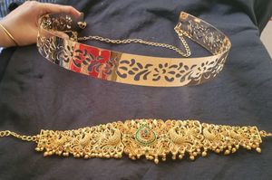 Combo of TWO Elegant Gold-Plated Kamarbandh Set