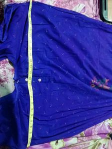 Comfortable Royal Blue Nightgown with Print