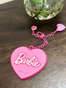Barbie Heart Shaped Mirror Keychain with Charm