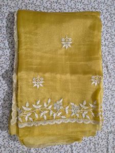 Elegant Yellow Saree with Blouse 💛✨️