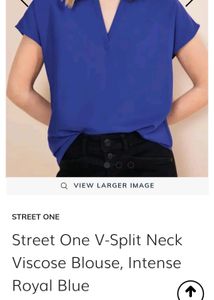 Street One V-Split Neck Viscose Blouse, Pink