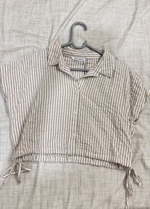 Striped Drawstring Shirt