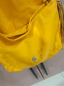 Bright Yellow Hobo Bag with Scarf Strap
