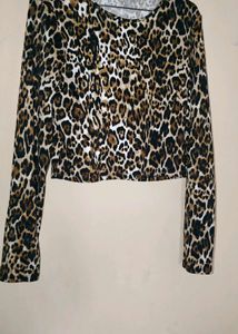 Leopard Print Long Sleeve Top
