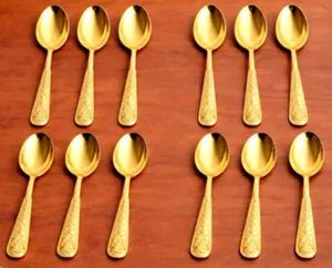 Vintage Gold-Tone Spoon Set (11 Pieces)