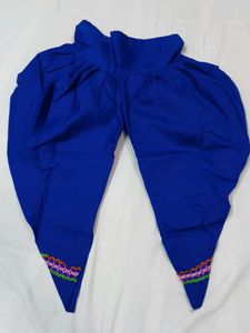 Embroidered Blue Kurta Set with Dhoti Pants