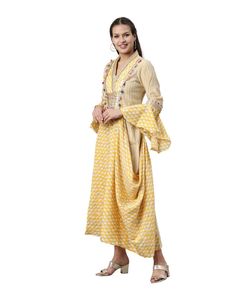 Yellow Printed Kurta