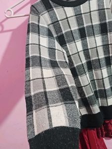 Plaid Knit Italian Sweater
