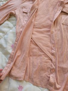 Peach Button-Down Top