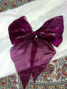 Purple Organza Bow Hair Clip