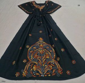 Hand Kantha Embroidered Kaftan Dress