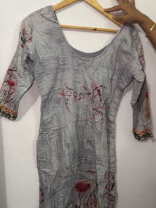 Grey Printed Kurta