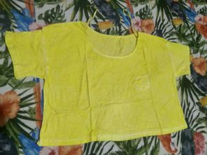 Yellow Cropped T-Shirt
