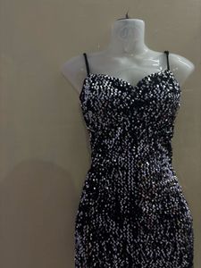 sequin black bodycon dress