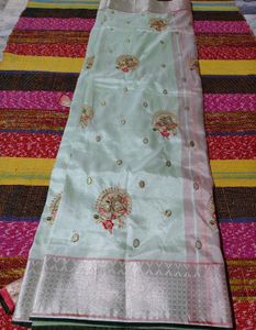 Embroidered Silk Blend Saree