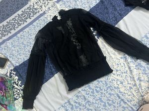 Sheer Black Lace Top