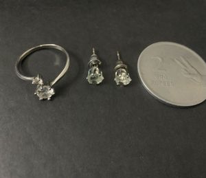 Sparkling Ring and Earring Set