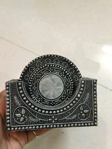 6 Tea Coasters Set with Stand
