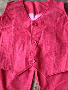 Kids Red Color Pant and waistcoat
