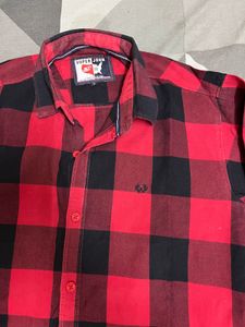 Men's Red &amp; Black Plaid Shirt