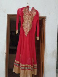 Anarkali Embroidery Work Suit With Pant Dhupatta