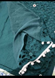 Elegant Teal Chikankari Kurta Set