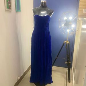MANGO Royal Blue Flowy Dress