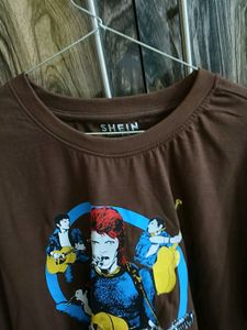 Brown Graphic Print T-Shirt from shein