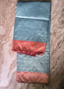Elegant Blue Saree with Intricate Border