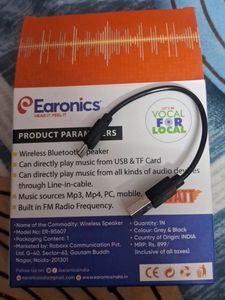 Earonics < Bluetooth Music >