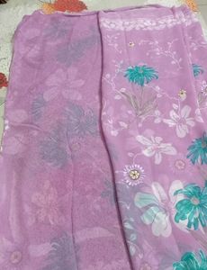 Flower Printed Orgenza 😍 Colour Saree