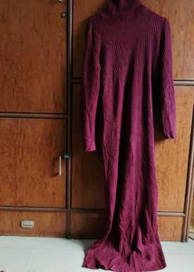 Ribbed Turtleneck Maxi Dress
