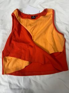 Color Block Cut-Out Crop Top