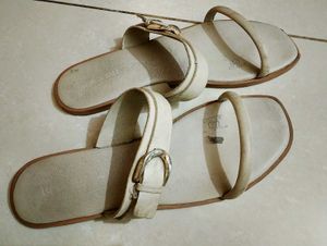 Elegant Beige Buckle Sandals