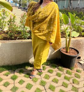 Mustard Colour Kurta Set
