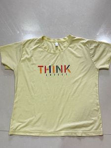 Light Yellow "THINK PERFECT" Graphic Tee