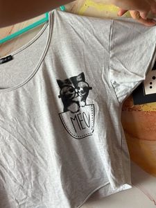 Cute Cat Pocket T-Shirt