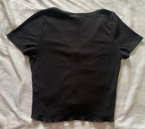 New Look Black Ruched Crop Top