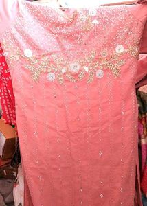 Beautiful Embellished Peach Kurta Set
