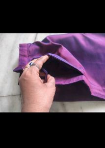 Purple Kurta Set with Gold Embellishment
