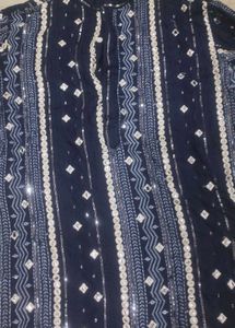 Stunning Navy Blue Sequin Kurta