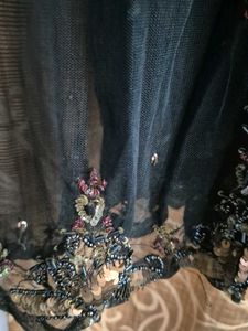 Elegant Black Sequined Palazzo Pants